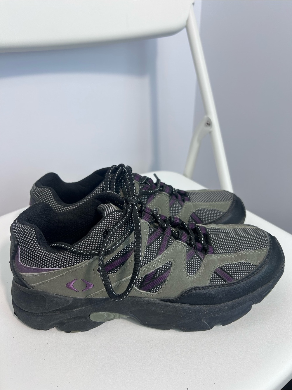 Apex Women’s Gray Purple Trail Walking Sneakers Shoes Size 8 - Picture 2 of 9